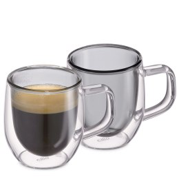 Szklanki do espresso o podwójnych ściankach 2 sztuki 0,08 L szare CILIO