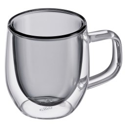 Szklanki do espresso o podwójnych ściankach 2 sztuki 0,08 L szare CILIO
