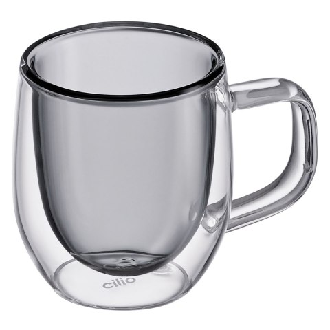 Szklanki do espresso o podwójnych ściankach 2 sztuki 0,08 L szare CILIO