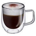 Szklanki do kawy o podwójnych ściankach 2 sztuki szkło borokrzemowe 0,2 L szare CILIO