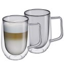 Szklanki do latte o podwójnych ściankach 2 sztuki szkło borokrzemowe 0,3 L szare CILIO